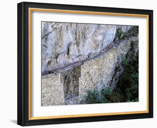 Inca Bridge, Machu Picchu, Peru-Pete Oxford-Framed Photographic Print