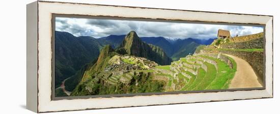 Inca City of Machu Picchu with Urubamba River, Urubamba Province, Cusco, Peru-null-Framed Premier Image Canvas