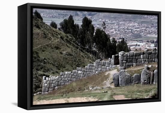 Inca fortress at Sacsahuaman-Werner Forman-Framed Premier Image Canvas