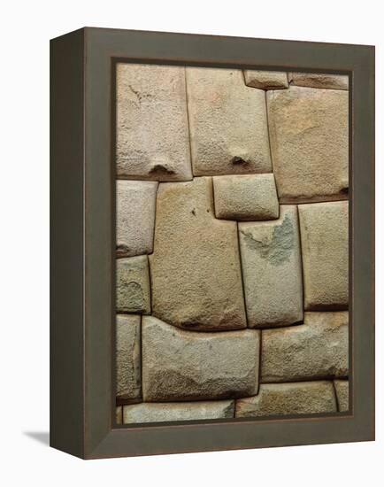 Inca stonework, Hatunrumiyoc Street, UNESCO World Heritage Site, Cusco, Peru, South America-Karol Kozlowski-Framed Premier Image Canvas