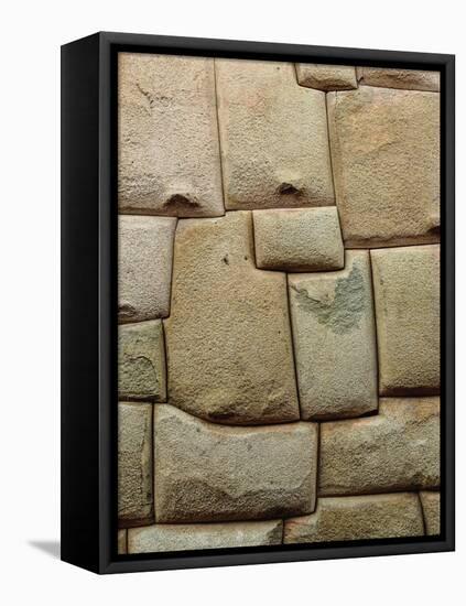 Inca stonework, Hatunrumiyoc Street, UNESCO World Heritage Site, Cusco, Peru, South America-Karol Kozlowski-Framed Premier Image Canvas