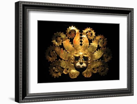 Inca Sun God Mask-null-Framed Art Print