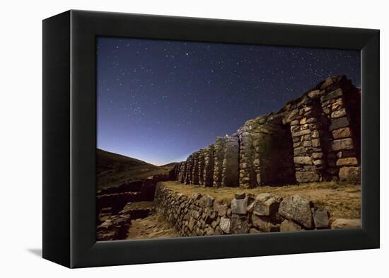 Inca Temple Ruins of La Chincana on Isla Del Sol in Lake Titicaca-Alex Saberi-Framed Premier Image Canvas