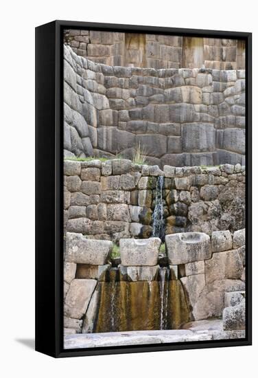 Inca Waterfall, Tambomachay, Cusco-Matthew Oldfield-Framed Premier Image Canvas