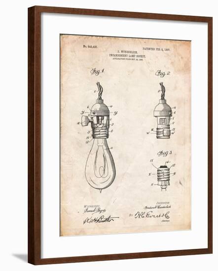 Incandescent Lamp Socket Patent-Cole Borders-Framed Art Print