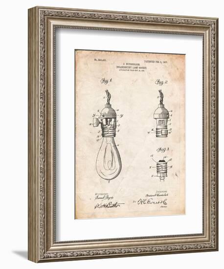 Incandescent Lamp Socket Patent-Cole Borders-Framed Art Print