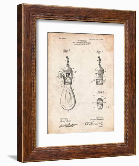 Incandescent Lamp Socket Patent-Cole Borders-Framed Art Print