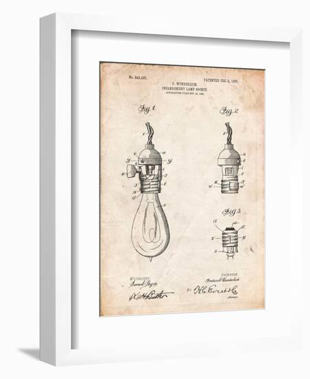 Incandescent Lamp Socket Patent-Cole Borders-Framed Art Print