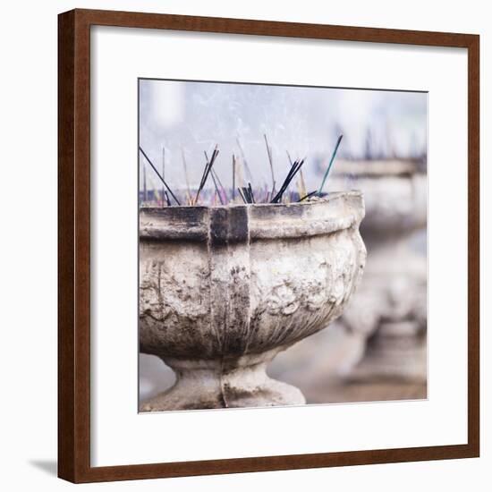 Incense at Sri Maha Bodhi, Mahavihara (The Great Monastery), Anuradhapura, Sri Lanka, Asia-Matthew Williams-Ellis-Framed Photographic Print