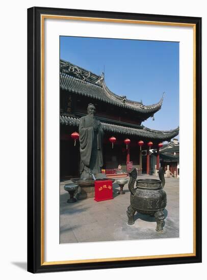 Incense Burner and Statue of Confucius-null-Framed Giclee Print