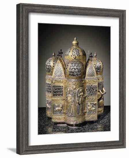 Incense Burners and Reliquary in Shape of Domed Building, Filigreed-null-Framed Giclee Print