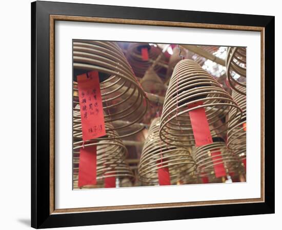 Incense Coils Hang from the Roof of the Man Mo Temple, Built in 1847, Sheung Wan, Hong Kong, China,-Amanda Hall-Framed Photographic Print