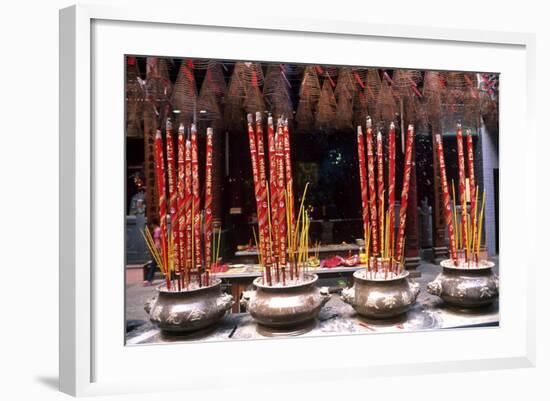 Incense, Quan Am Pagoda-Bruno Morandi-Framed Photographic Print