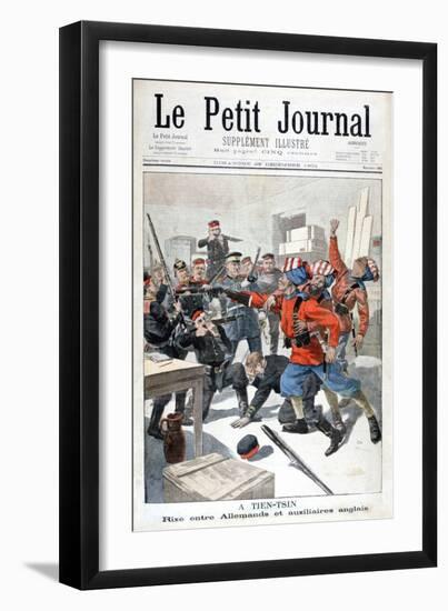 Incident Between German Troops and British Auxiliaries, Tientsin, China, 1901-null-Framed Giclee Print