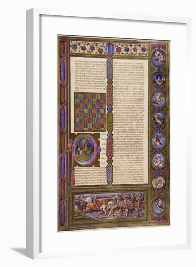 Incipit from Book of Judges, from Volume I of Bible of Borso D'Este-null-Framed Giclee Print