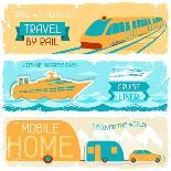 Set Of Horizontal Travel Banners In Retro Style-incomible-Art Print