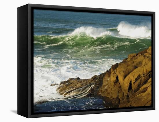 Incoming Tide at Yachats, Yachats, Oregon, USA-Michel Hersen-Framed Premier Image Canvas