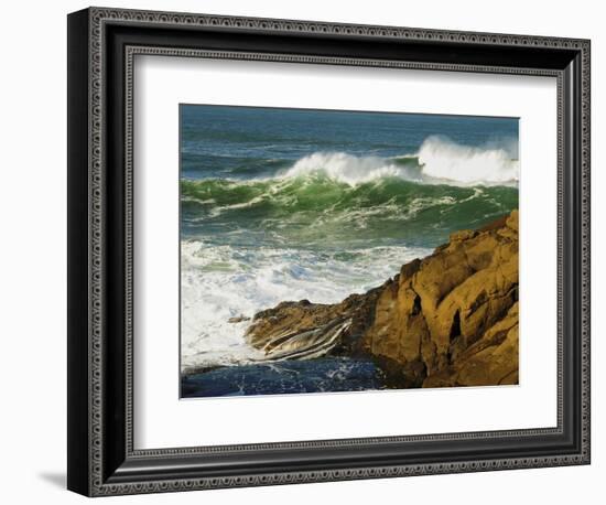 Incoming Tide at Yachats, Yachats, Oregon, USA-Michel Hersen-Framed Photographic Print