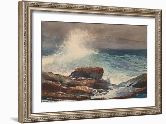 Incoming Tide, Scarboro, Maine, by Winslow Homer, 1883, American painting,-Winslow Homer-Framed Art Print