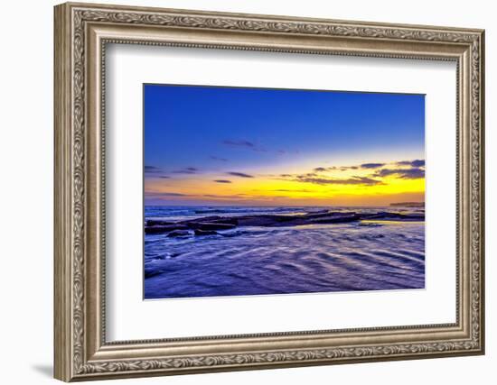 incredible colors of the sunset ritual on Pererenan Beach Bali, Indonesia-Greg Johnston-Framed Photographic Print