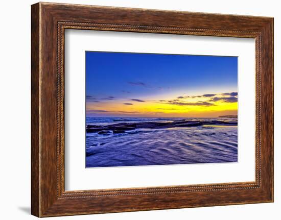 incredible colors of the sunset ritual on Pererenan Beach Bali, Indonesia-Greg Johnston-Framed Photographic Print