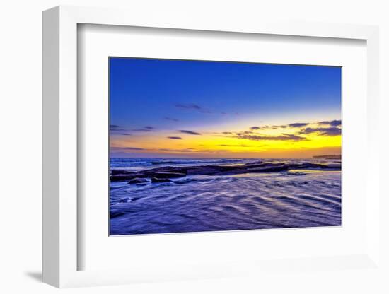 incredible colors of the sunset ritual on Pererenan Beach Bali, Indonesia-Greg Johnston-Framed Photographic Print