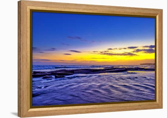 incredible colors of the sunset ritual on Pererenan Beach Bali, Indonesia-Greg Johnston-Framed Premier Image Canvas