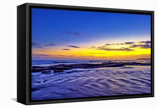 incredible colors of the sunset ritual on Pererenan Beach Bali, Indonesia-Greg Johnston-Framed Premier Image Canvas