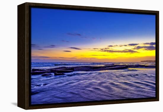 incredible colors of the sunset ritual on Pererenan Beach Bali, Indonesia-Greg Johnston-Framed Premier Image Canvas