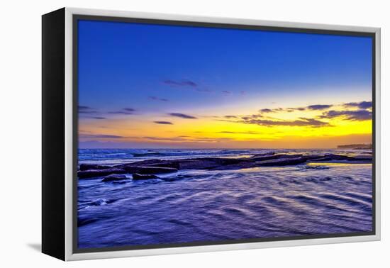 incredible colors of the sunset ritual on Pererenan Beach Bali, Indonesia-Greg Johnston-Framed Premier Image Canvas