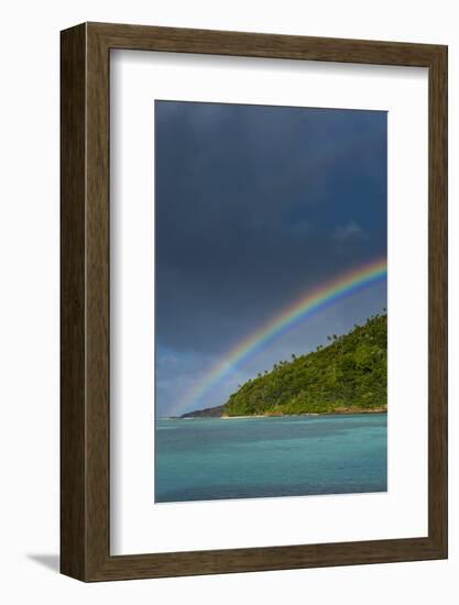 Incredible Rainbow over an Islet of Ofu Island, Manu'A Island Group, American Samoa, South Pacific-Michael Runkel-Framed Photographic Print