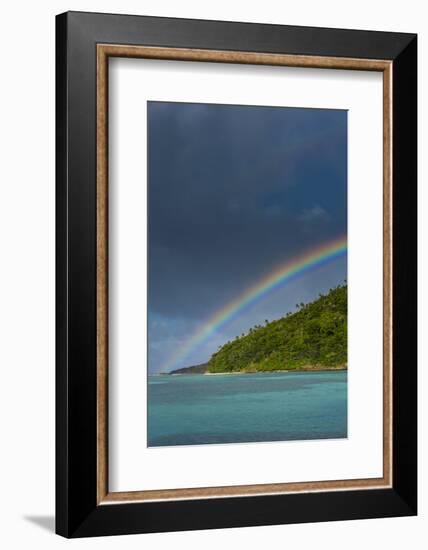 Incredible Rainbow over an Islet of Ofu Island, Manu'A Island Group, American Samoa, South Pacific-Michael Runkel-Framed Photographic Print