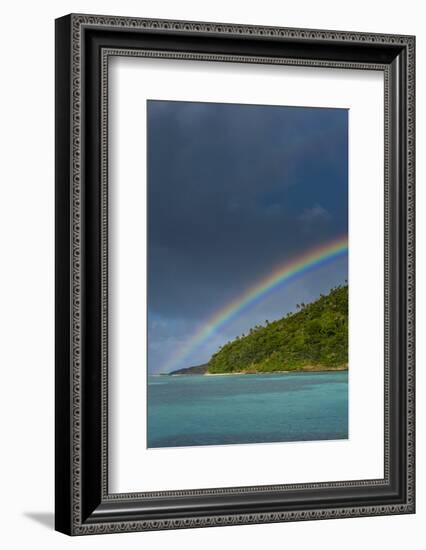 Incredible Rainbow over an Islet of Ofu Island, Manu'A Island Group, American Samoa, South Pacific-Michael Runkel-Framed Photographic Print