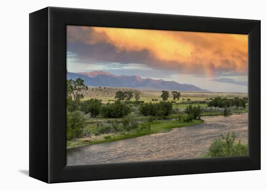 Incredible Stormy Light on the Madison River at Sunset Near Ennis, Montana, USA-Chuck Haney-Framed Premier Image Canvas