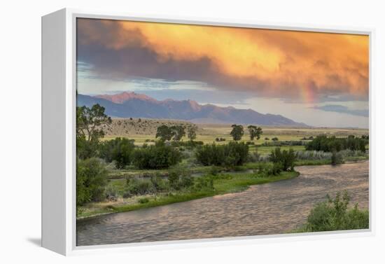 Incredible Stormy Light on the Madison River at Sunset Near Ennis, Montana, USA-Chuck Haney-Framed Premier Image Canvas