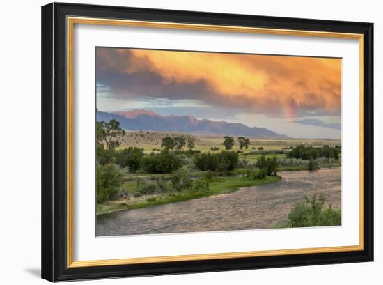 Incredible Stormy Light on the Madison River at Sunset Near Ennis, Montana, USA-Chuck Haney-Framed Photographic Print