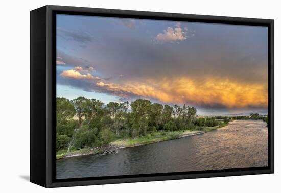 Incredible Stormy Light on the Madison River at Sunset Near Ennis, Montana, USA-Chuck Haney-Framed Premier Image Canvas