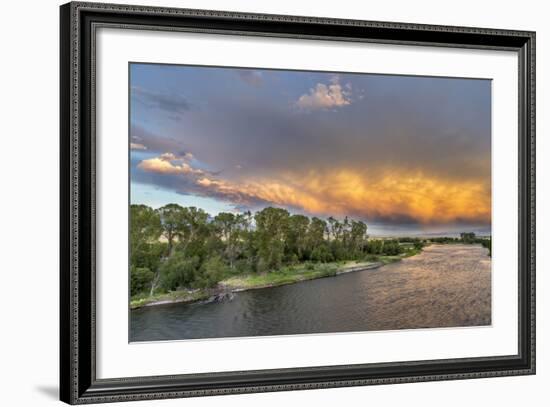 Incredible Stormy Light on the Madison River at Sunset Near Ennis, Montana, USA-Chuck Haney-Framed Photographic Print