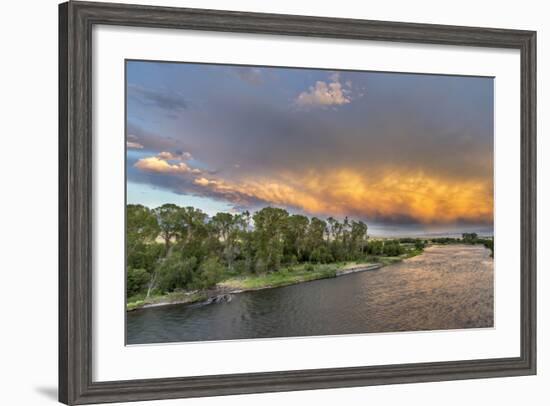 Incredible Stormy Light on the Madison River at Sunset Near Ennis, Montana, USA-Chuck Haney-Framed Photographic Print