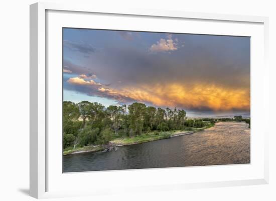 Incredible Stormy Light on the Madison River at Sunset Near Ennis, Montana, USA-Chuck Haney-Framed Photographic Print