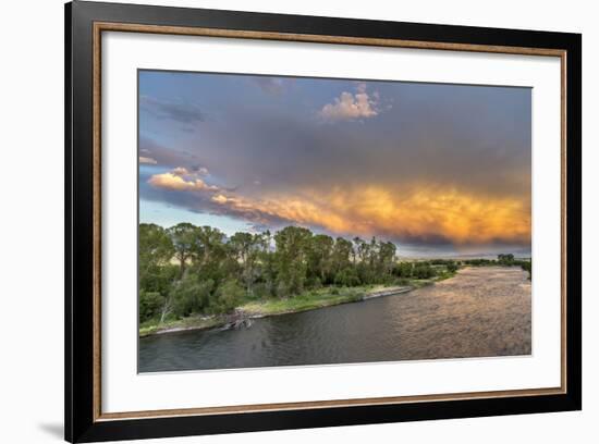 Incredible Stormy Light on the Madison River at Sunset Near Ennis, Montana, USA-Chuck Haney-Framed Photographic Print