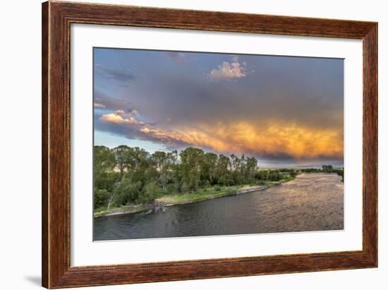 Incredible Stormy Light on the Madison River at Sunset Near Ennis, Montana, USA-Chuck Haney-Framed Photographic Print