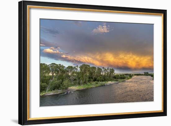 Incredible Stormy Light on the Madison River at Sunset Near Ennis, Montana, USA-Chuck Haney-Framed Photographic Print