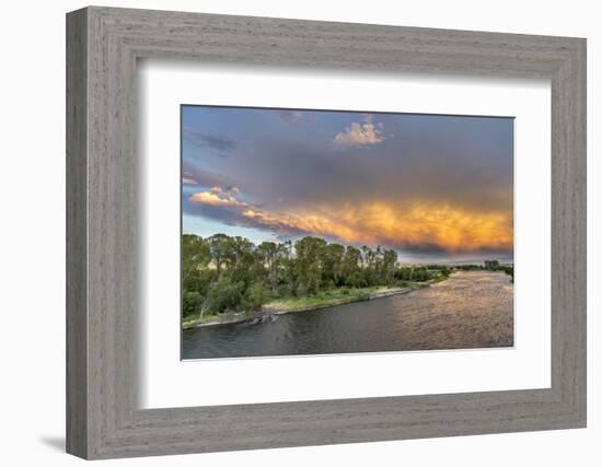 Incredible Stormy Light on the Madison River at Sunset Near Ennis, Montana, USA-Chuck Haney-Framed Photographic Print