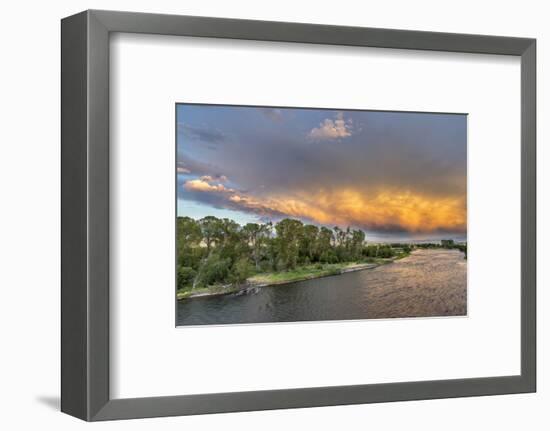 Incredible Stormy Light on the Madison River at Sunset Near Ennis, Montana, USA-Chuck Haney-Framed Photographic Print