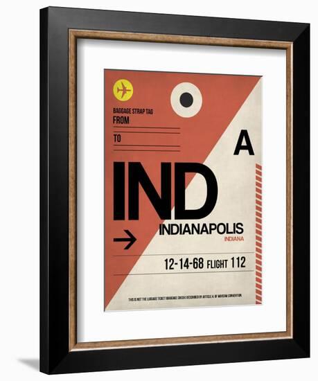 IND Indianapolis Luggage Tag 1-NaxArt-Framed Art Print