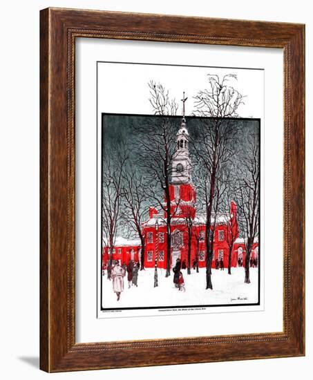 "Indenpendence Hall in Winter,"January 20, 1923-James Preston-Framed Giclee Print