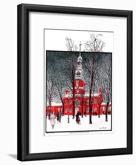 "Indenpendence Hall in Winter,"January 20, 1923-James Preston-Framed Giclee Print