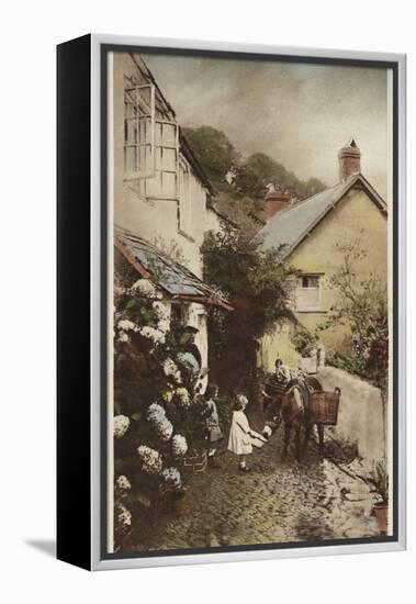 Independant Street, Clovelly, Devon-null-Framed Premier Image Canvas