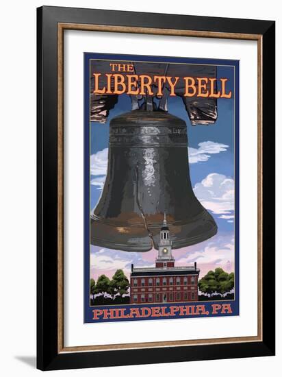 Independence Hall and Liberty Bell - Philadelphia, Pennsylvania-Lantern Press-Framed Art Print